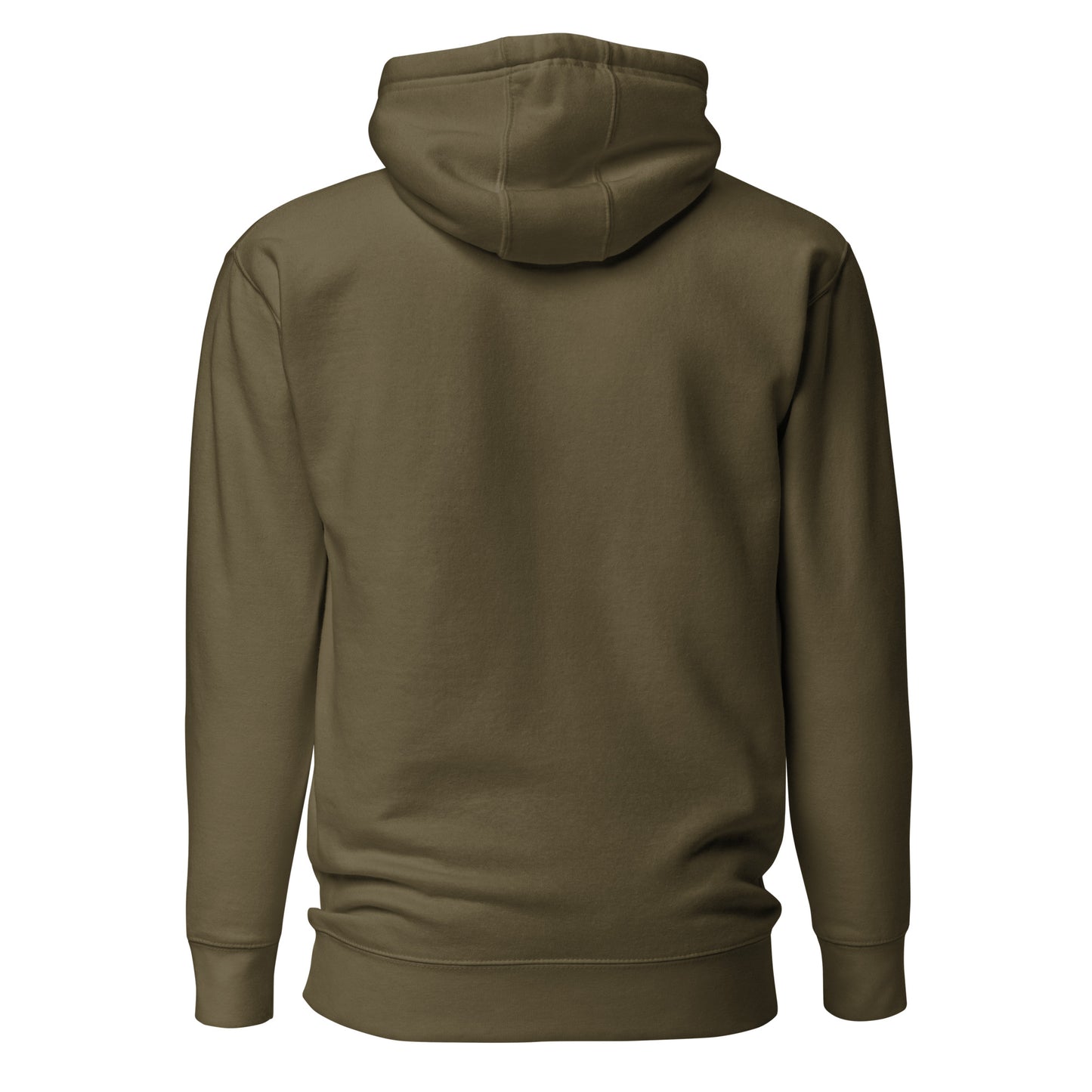 Embroidered Note to Self hoodie, inspirational clothing in olive back view