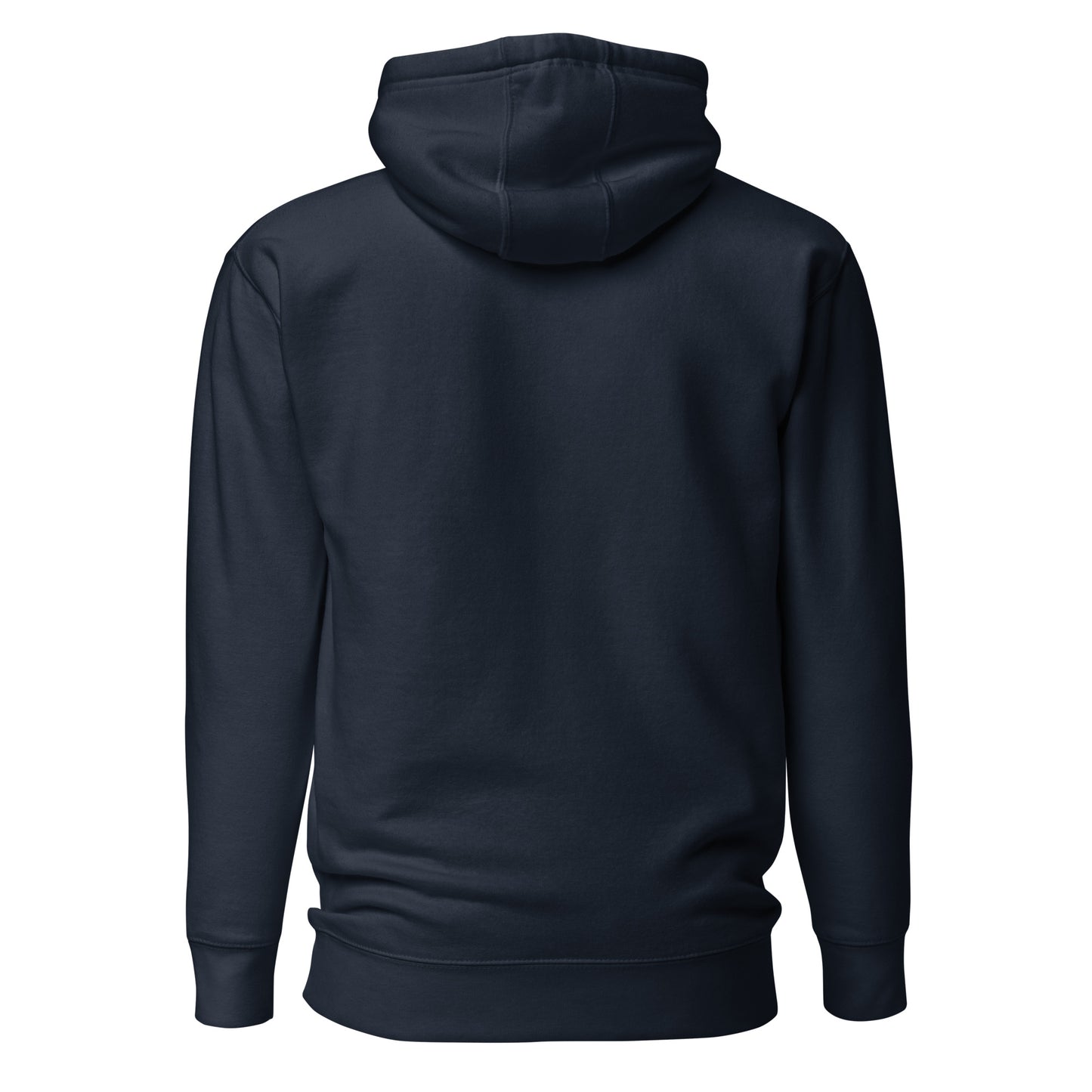 Embroidered Note to Self hoodie, inspirational clothing in navy with blank back view 