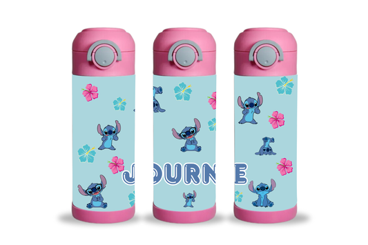 Kids Water Bottle with Lilo & Stitch pink and teal