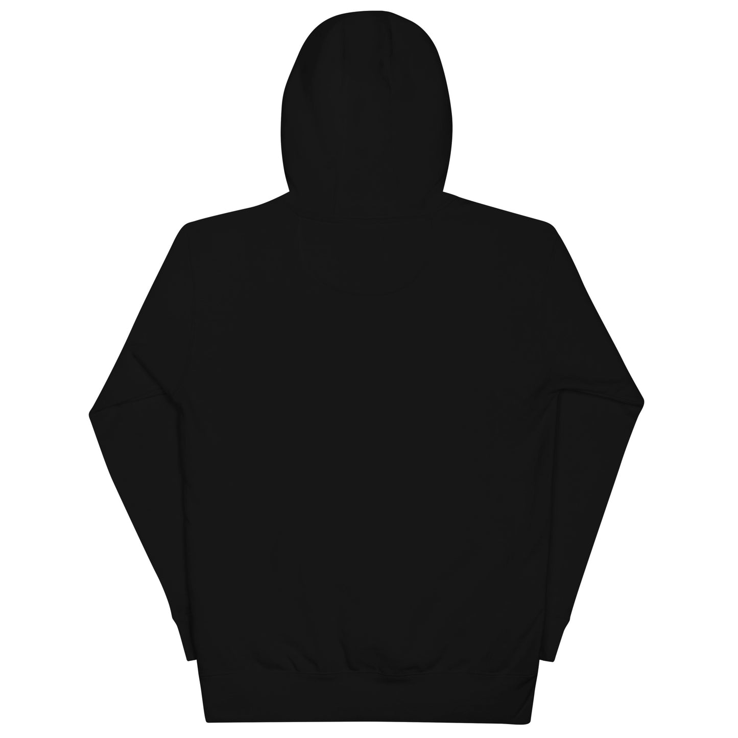 Back Black hoodie on a white background