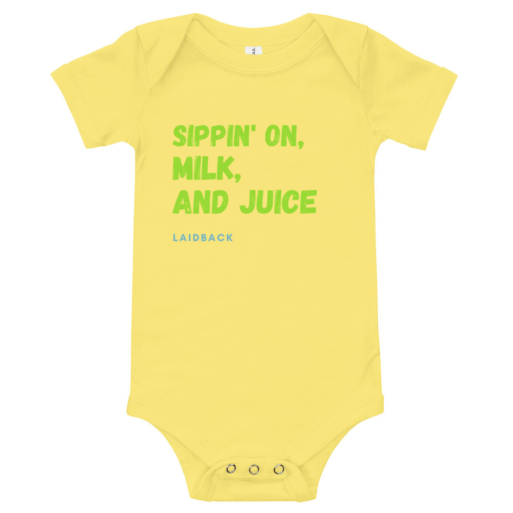 Milk-and-juice-baby-short-sleeve-baby-onesie-yellow
